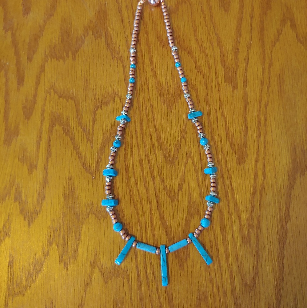 Turquoise and copper beads